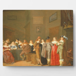 Courting Scene, 1644 (oil on canvas) Plaque