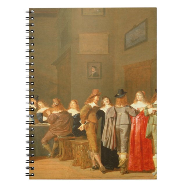 Courting Scene, 1644 (oil on canvas) Spiral Notebook (Front)