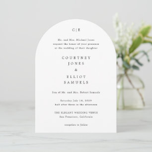 Courtney Monogram Elegant Wedding Invitation