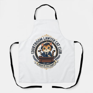 Courtroom Lawyer Cat Funny Cat Lover Design - Cour Apron