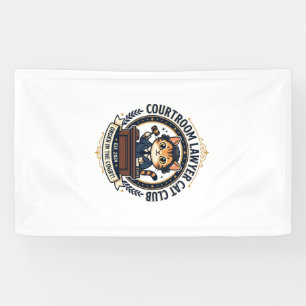 Courtroom Lawyer Cat Funny Cat Lover Design - Cour Banner