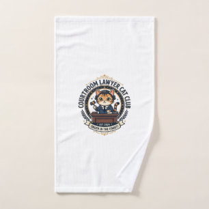 Courtroom Lawyer Cat Funny Cat Lover Design - Cour Hand Towel