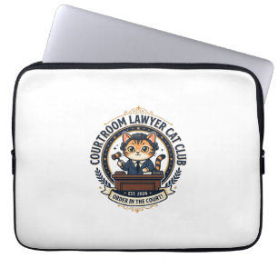 Courtroom Lawyer Cat Funny Cat Lover Design - Cour Laptop Sleeve