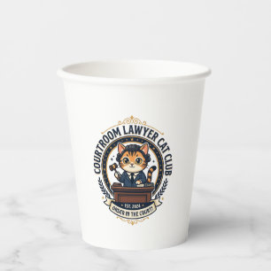 Courtroom Lawyer Cat Funny Cat Lover Design - Cour Paper Cups