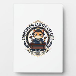 Courtroom Lawyer Cat Funny Cat Lover Design - Cour Plaque