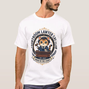 Courtroom Lawyer Cat Funny Cat Lover Design - Cour T-Shirt
