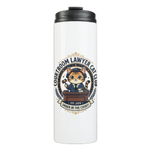 Courtroom Lawyer Cat Funny Cat Lover Design - Cour Thermal Tumbler