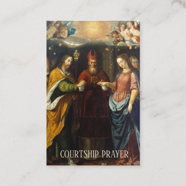 Courtship Engagement Prayer Holy Card (Front)