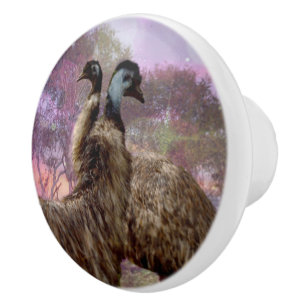 Courtship Of The Australian Emus, Ceramic Knob