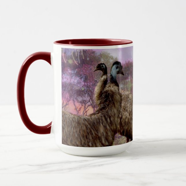 Courtship Of The Emus, Coffee Mug (Left)