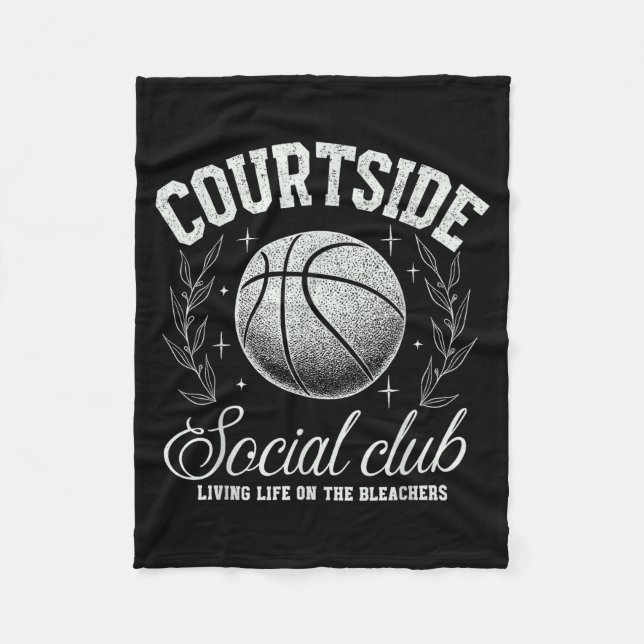 Courtside Social Club Basketball Bleachers Life Qu Fleece Blanket (Front)
