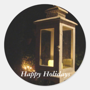 Courtyard by Lantern Light Classic Round Sticker