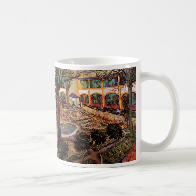Courtyard of Hospital at Arles by Vincent van Gogh Coffee Mug (Right)