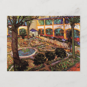 Courtyard of Hospital at Arles by Vincent van Gogh Postcard