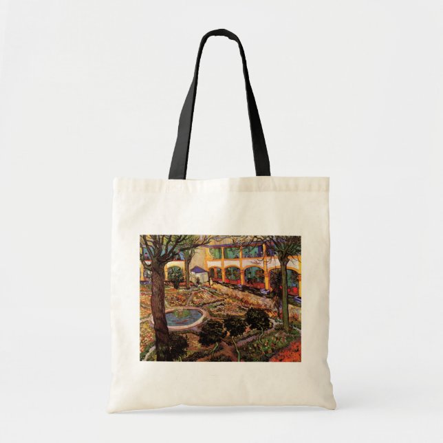Courtyard of Hospital at Arles by Vincent van Gogh Tote Bag (Front)