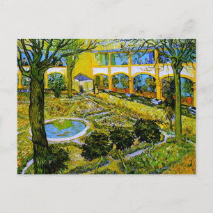 Courtyard of Hospital at Arles Van Gogh Fine Art Postcard
