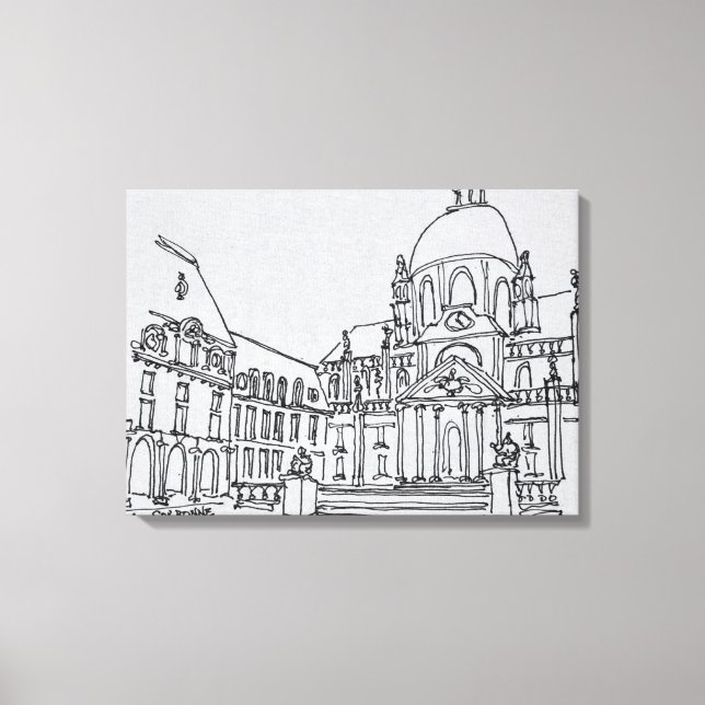 Courtyard of La Sorbonne | University of Paris Canvas Print (Front)