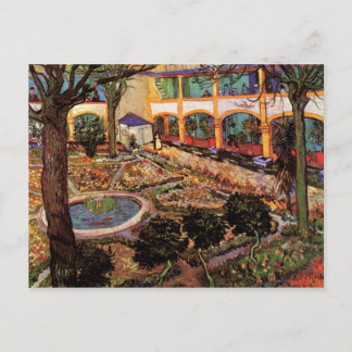 Courtyard of the Hospital at Arles by van Gogh Postcard