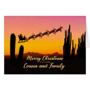 Cousin and Family Christmas Santa Over Desert