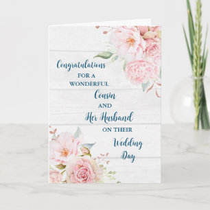 Cousin and Her Husband Wedding Day Congratulations Card