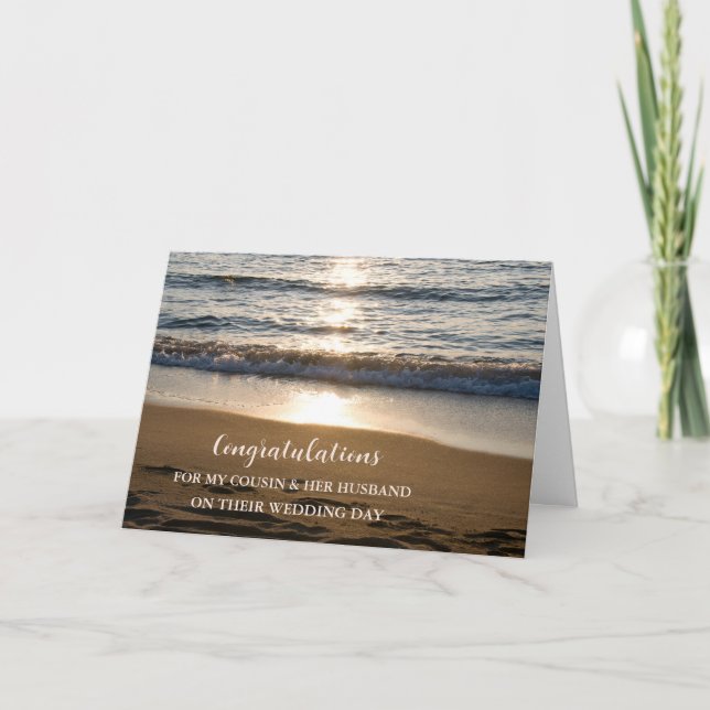 Cousin and Her Husband Wedding Day Congratulations Card (Front)