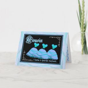 COUSIN - Be My Bridesmaid Invitation - BLUE Gowns