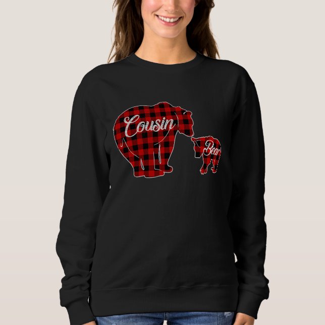Cousin Bear  Buffalo Plaid Christmas T Sweatshirt (Front)