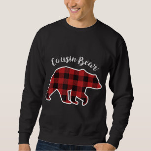 Cousin BEAR Kids Red Plaid Christmas Pajama Family Sweatshirt