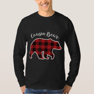 Cousin BEAR Kids Red Plaid Christmas Pajama Family T-Shirt