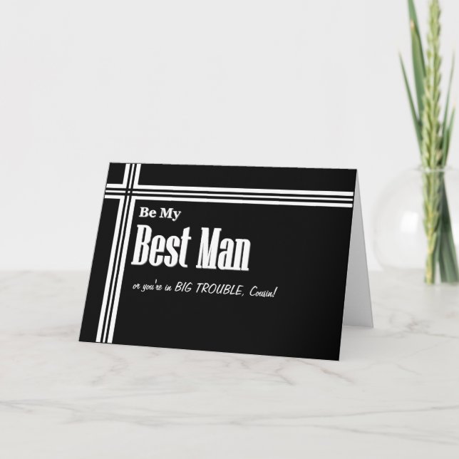 COUSIN  Best Man  Wedding Invitation - Funny (Front)