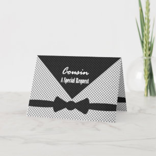 COUSIN Best Man Wedding Invite Checked Envelope