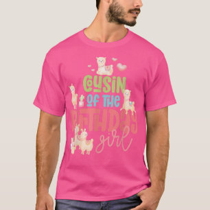 Cousin Birthday Girl Llama Party Fiesta Llamazing T-Shirt