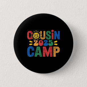 Cousin Camp 2025 Camping Campfire Summer Vacation 6 Cm Round Badge