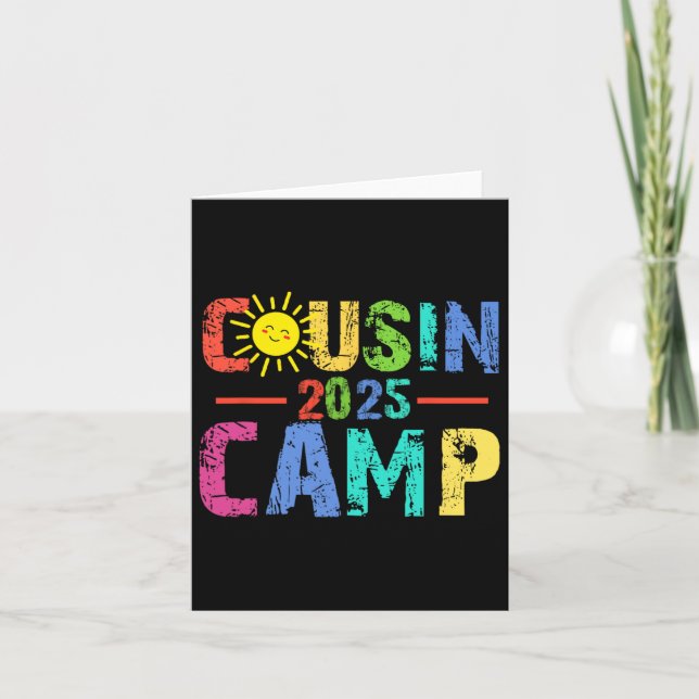 Cousin Camp 2025 Camping Campfire Summer Vacation  Card (Front)