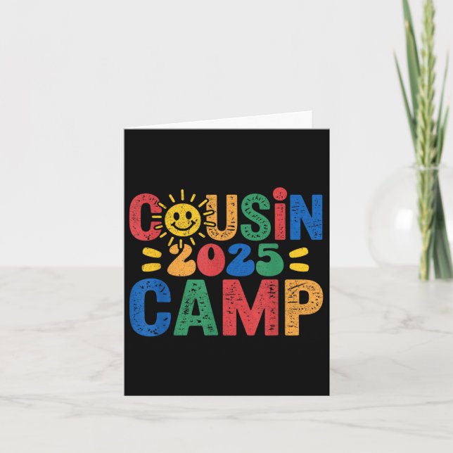 Cousin Camp 2025 Camping Campfire Summer Vacation  Card (Front)