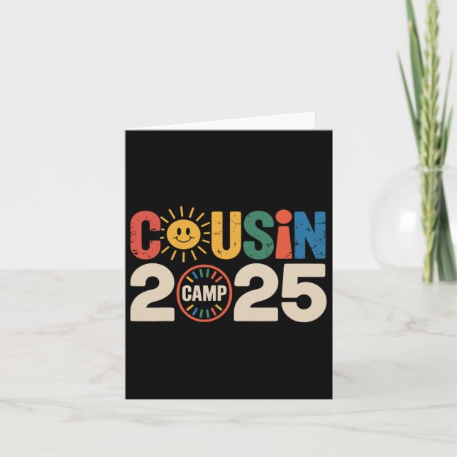 Cousin Camp 2025 Camping Campfire Summer Vacation  Card (Front)
