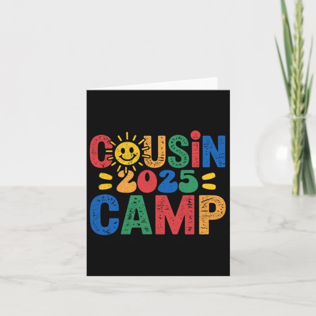 Cousin Camp 2025 Camping Campfire Summer Vacation  Card (Front)