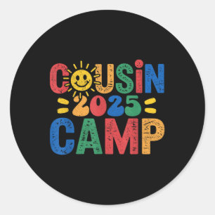 Cousin Camp 2025 Camping Campfire Summer Vacation Classic Round Sticker