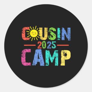 Cousin Camp 2025 Camping Campfire Summer Vacation  Classic Round Sticker
