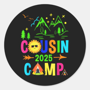 Cousin Camp 2025 Camping Campfire Summer Vacation Classic Round Sticker
