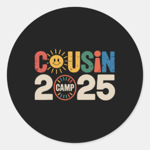 Cousin Camp 2025 Camping Campfire Summer Vacation  Classic Round Sticker