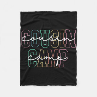 Cousin Camp 2025 Camping Campfire Summer Vacation Fleece Blanket