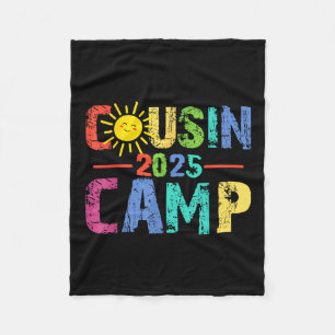 Cousin Camp 2025 Camping Campfire Summer Vacation Fleece Blanket