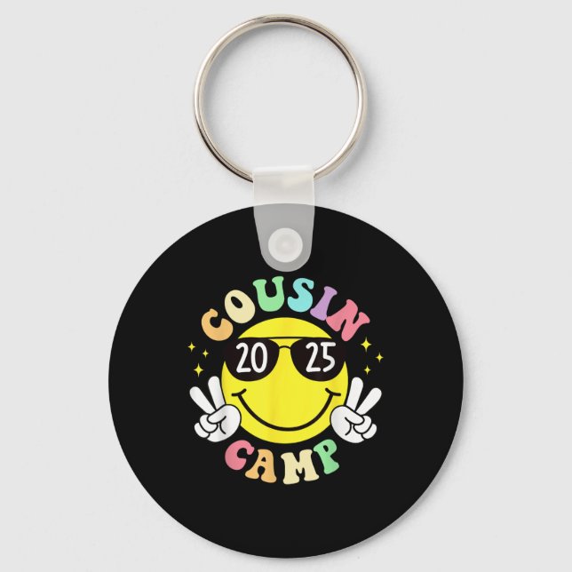 Cousin Camp 2025 Camping Campfire Summer Vacation  Key Ring (Front)
