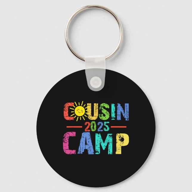 Cousin Camp 2025 Camping Campfire Summer Vacation  Key Ring (Front)