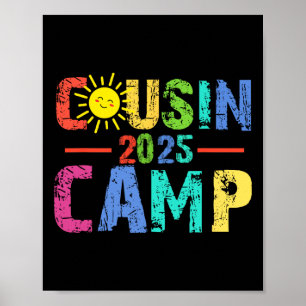 Cousin Camp 2025 Camping Campfire Summer Vacation  Poster