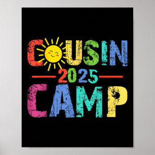 Cousin Camp 2025 Camping Campfire Summer Vacation Poster