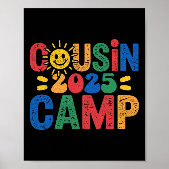 Cousin Camp 2025 Camping Campfire Summer Vacation  Poster (Front)