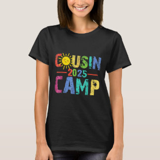 Cousin Camp 2025 Camping Campfire Summer Vacation  T-Shirt