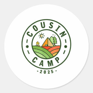 Cousin Camp 2025 Camping Tribe Summer Vacation Classic Round Sticker